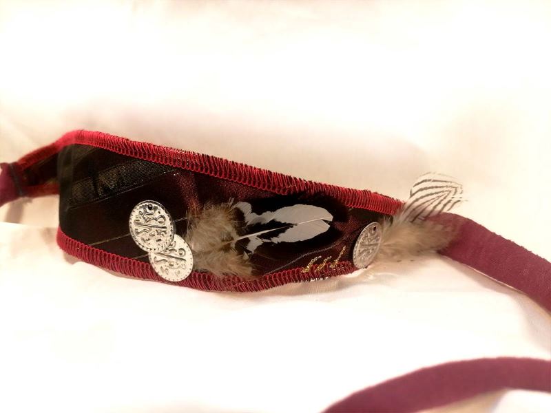 Bandeau – diagonale or et plume