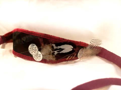 Bandeau – diagonale or et plume
