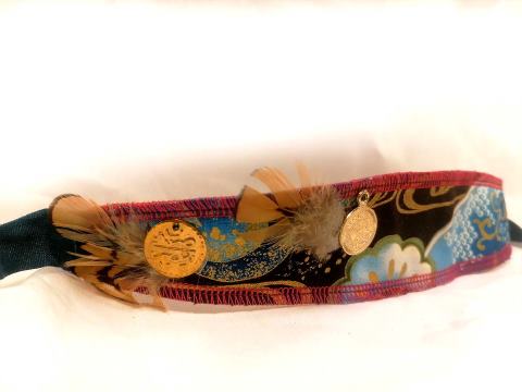 Bandeau – japon bleu et plume – 5