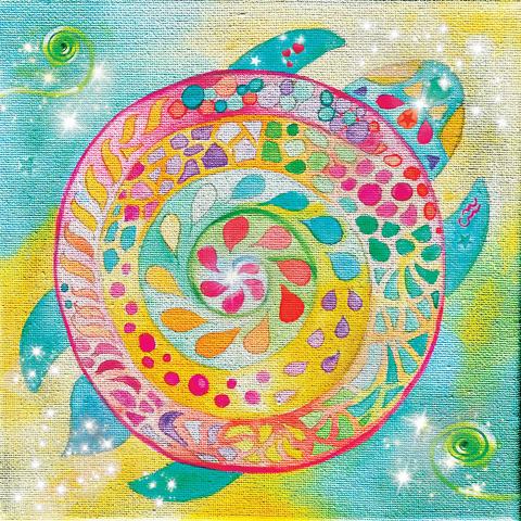 Carte postale – La tortue arc-en-ciel